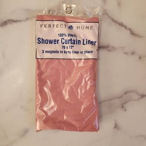 Perfect home 70x72 pink 100% vinyl shower curtain new in package